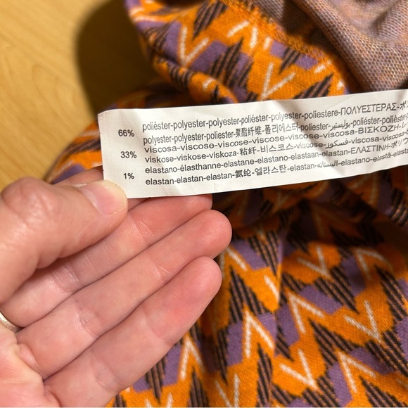 NWT Zara Stradivarius Knit Flare Chevron Pant Large Boho Hippie - Picture 9 of 14